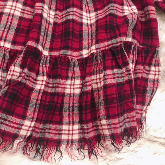 En Creme ASOS Punk Dark Academia Plaid Fringe Crop Top - Picture 4 of 9